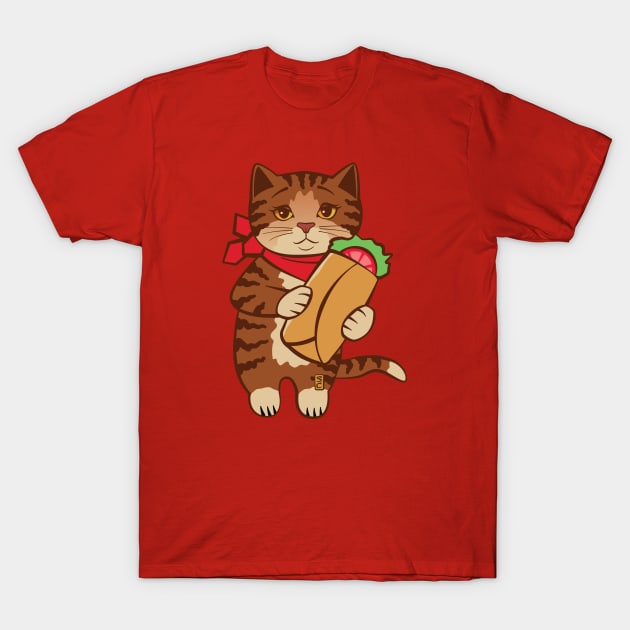 Burrito Cat T-Shirt by Sue Cervenka